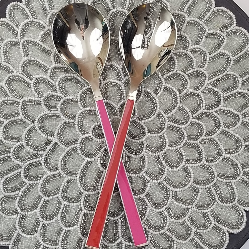 Kate Spade for Lenox Red Pink Serving Set NWOB